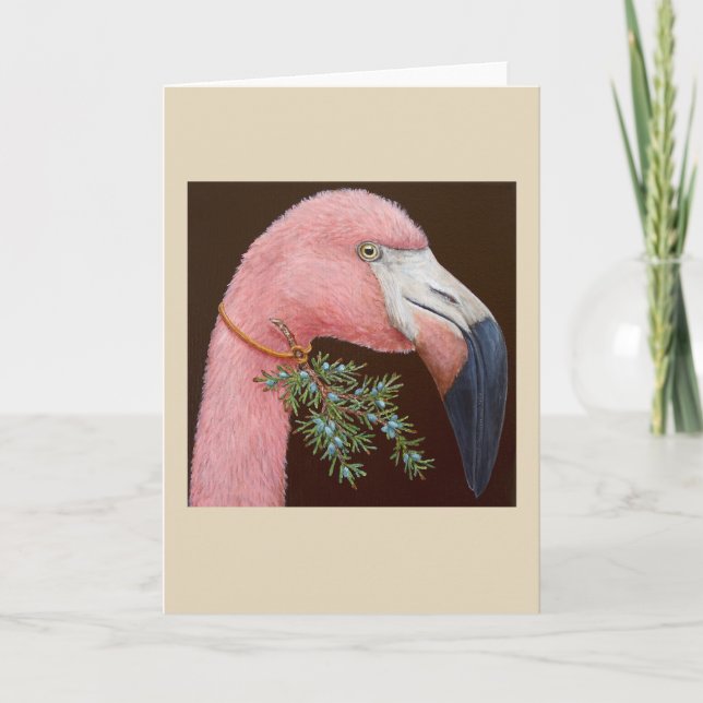 Helena die Flamingo Grußkarte Karte (Vorderseite)