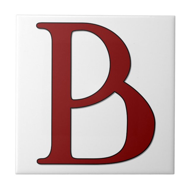 Helena Letter B in Roter Monogramm-Tile Fliese (Vorderseite)