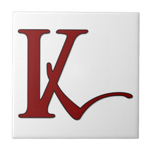 Helena Letter K in Roter Monogramm-Tile Fliese