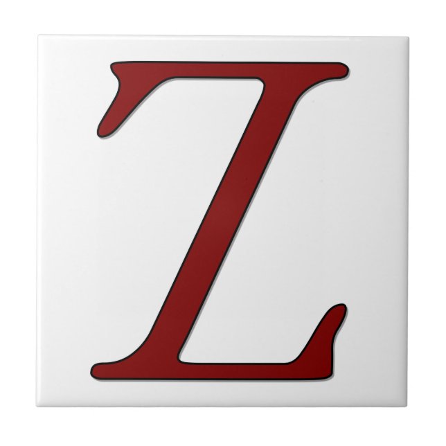Helena Letter Z in Roter Monogramm-Tile Fliese (Vorderseite)