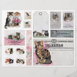 Helena Maguire Vintage Katze, Kitten Fussy Cuts