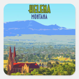 Helena Montana Schlafen Riesengebirge Vintag Quadratischer Aufkleber
