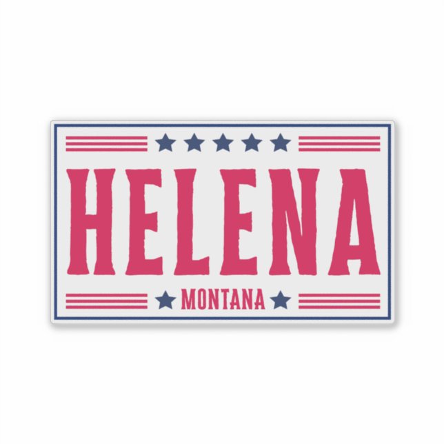 HELENA MONTANA - Sterne & Streifen Aufkleber (Vorderseite)