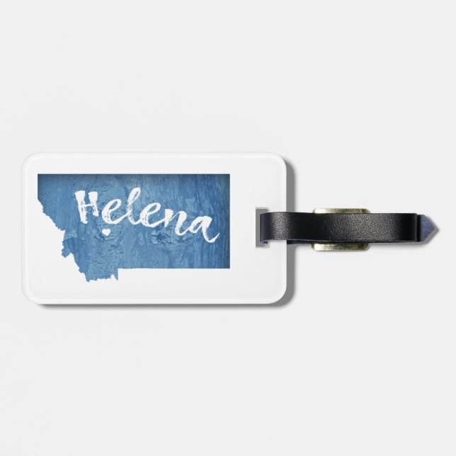 Helena Montana Wood Grain Gepäckanhänger (Rückseite horizontal)