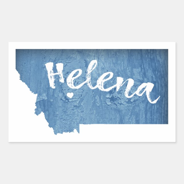 Helena Montana Wood Grain Rechteckiger Aufkleber (Vorderseite)