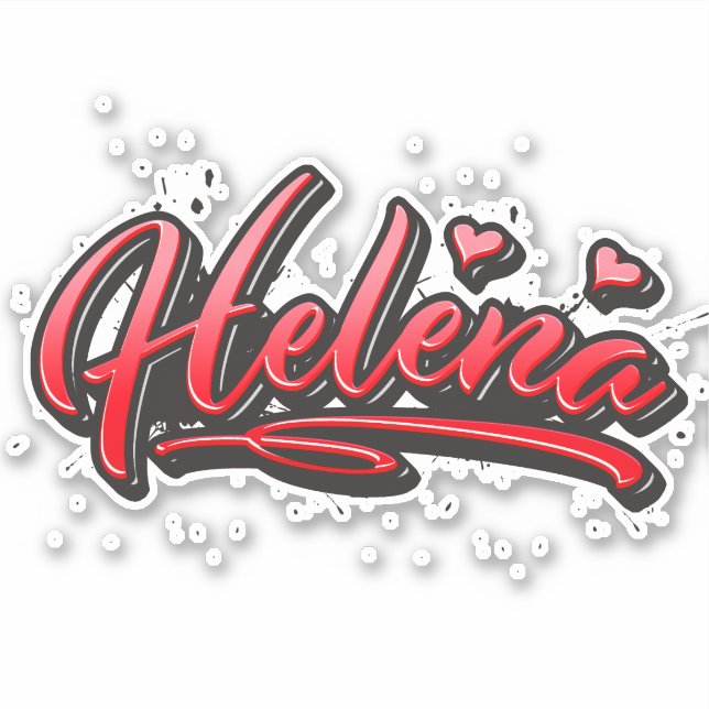 Helena red Heart Graffiti Aufkleber Sticker (Vorderseite)