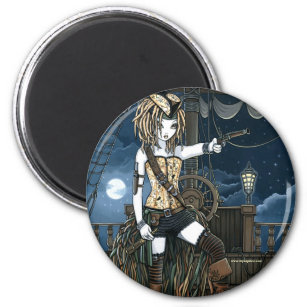 "Helena" Sky Pirate Ship Moon Fee Magnet