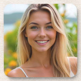 Helena's Island Glow: Die Ruhe der Natur aus Plast Getränkeuntersetzer