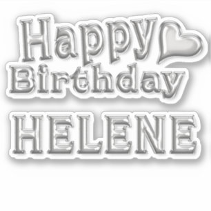 Helene Happy Birthday silver Aufkleber Sticker