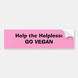 Helfen Sie das hilflose: GEHEN SIE VEGAN Autoaufkleber