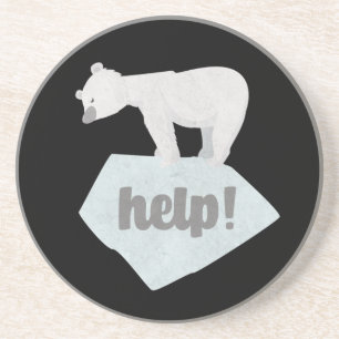 Helfen Sie dem Polarbär Getränkeuntersetzer