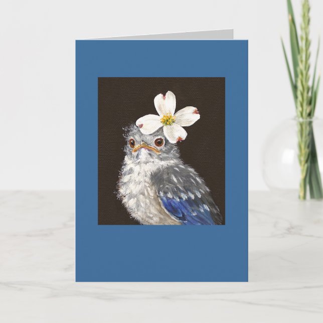 Helfen Sie der Bluebird-Karte des Babys Karte (Vorderseite)