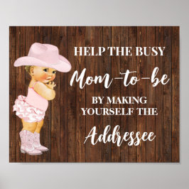 Helfen Sie der Mama, sich selbst Cowgirl Dusche zu Poster