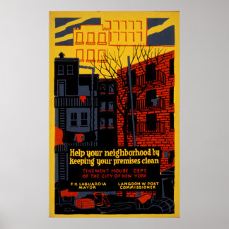 Helfen Sie Ihrem Nachbarn 1936 Vintages WPA-Poster Poster