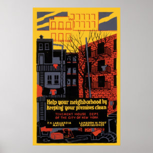 Helfen Sie Ihrer Nachbarschaft durch den Behalt vo Poster