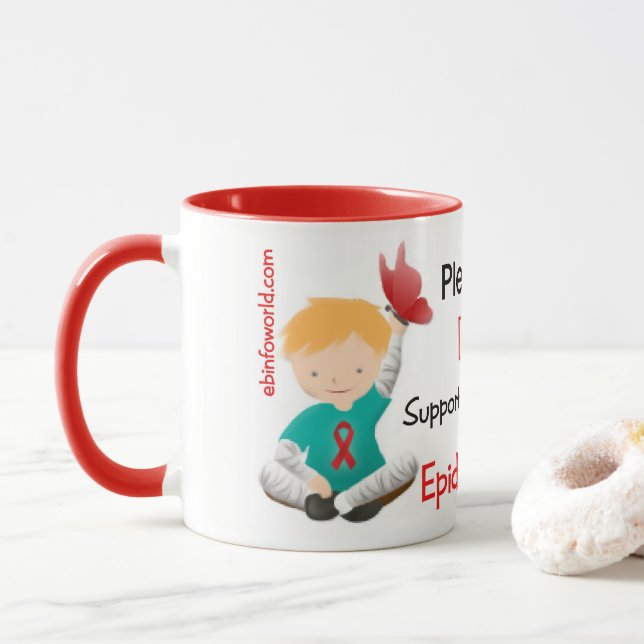 Helfen Sie uns bitte, Epidermolysis bullosa zu Tasse (Mit Donut)