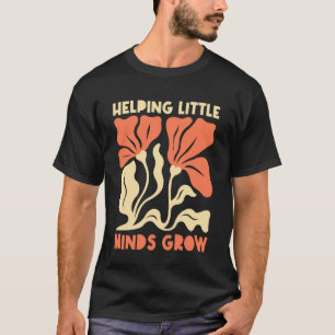 Helfende kleine Geister wachsen Retro-Blumen-Lehre T-Shirt