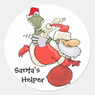 Helfer des Weihnachtsmanns Runder Aufkleber