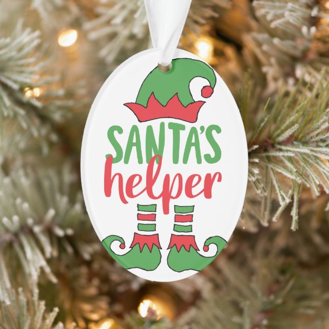 Helfer Niedlicher Cartoon Elf Zeichnend Niedlicher Ornament (Baum)