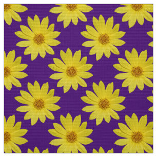Helianthus 'Lemon Queen' Muster - Königliches Viol Stoff