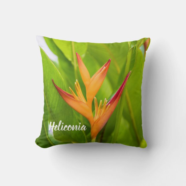 Heliconia Blume Design der Pflanze Kissen (Vorderseite)