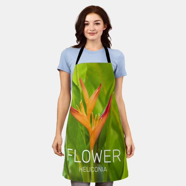 Heliconia Blume Design der Pflanze Schürze (Getragen)