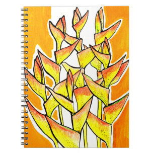 Heliconia-Blumen Tropische Botanische Kräftige Flo Notizblock