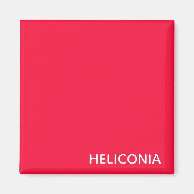Heliconia red color name magnet (Vorne)