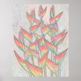 Heliconia Rostrata Tropische Blume Poster