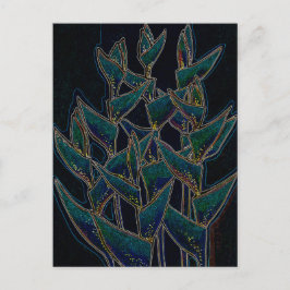 Heliconia Rostrata Tropische Blume Postkarte