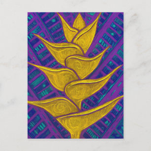 Heliconien-Blumen Tropisch Botanisch Kräftige Flor Postkarte