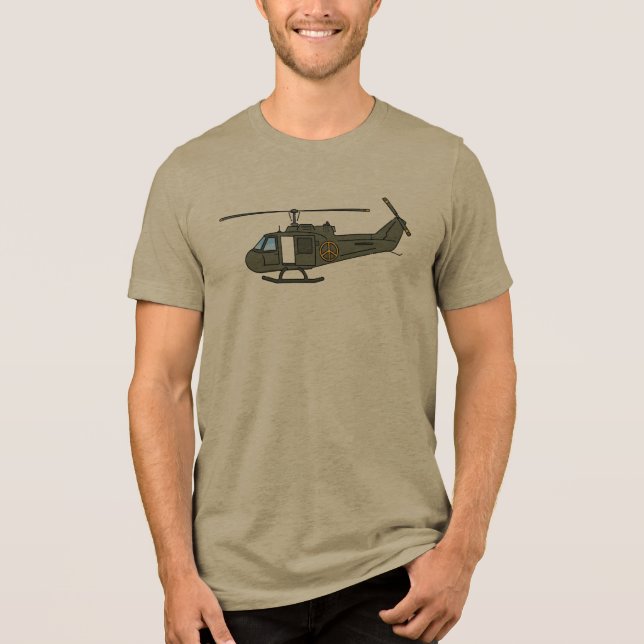 Helicopter Army UH1 HUEY Tri-Blend Shirt (Vorderseite)