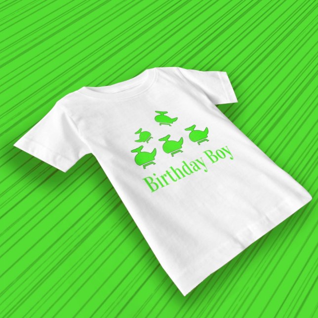 Helicopter Birthday Boy Baby T-shirt (Von Creator hochgeladen)