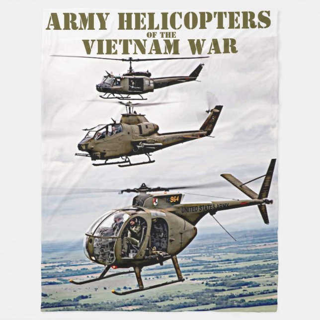 HELICOPTER DES VIETNAM-KRIEGES FLEECEDECKE (Vorderseite)