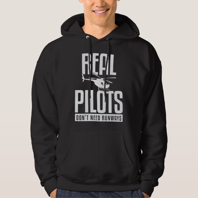 Helicopter Dont Need Runways Pilot Hoodie (Vorderseite)