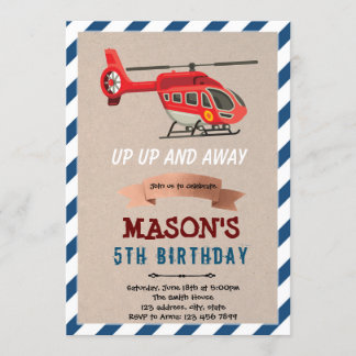 Helicopter-Flugzeug Geburtstag Thema Einladung