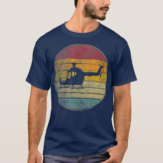 Helicopter Flying Pilot Vintage Distressed Retro T-Shirt