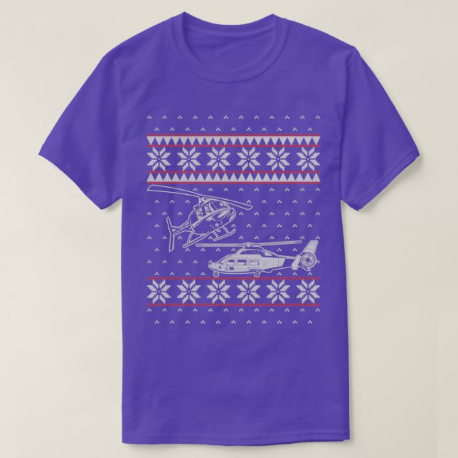 Helicopter pilot Ugly Christmas Sweater  T-Shirt (Design vorne)