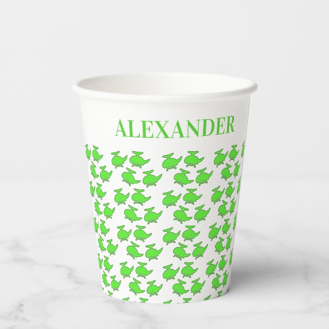 Helikopter Birthday Pappbecher (Rückseite)