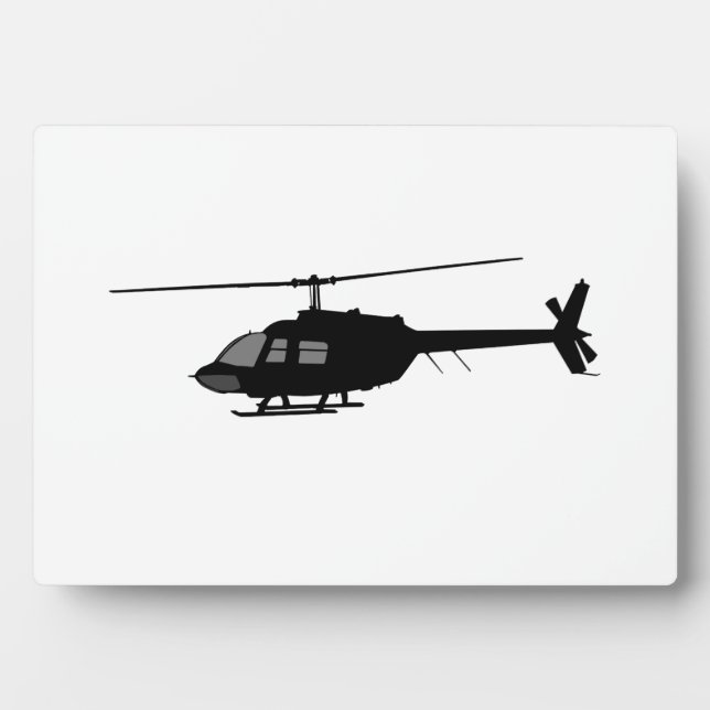 Helikopter Flying Silhouette - Farbanpassung Fotoplatte (Vorderseite)