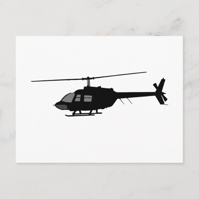Helikopter Flying Silhouette - Farbanpassung Postkarte (Vorderseite)