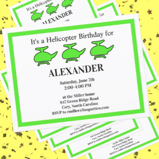 Helikopter-Geburtstagspartei Einladungspostkarte