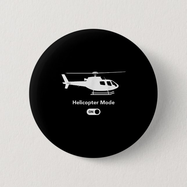 Helikopter-Modus On - Funny Airplane Aviation Desi Button (Vorderseite)