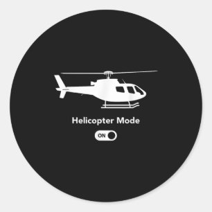Helikopter-Modus On - Funny Airplane Aviation Desi Runder Aufkleber