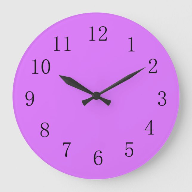 Heliotrope Reddish Lila Solid Color Große Wanduhr (Vorderseite)