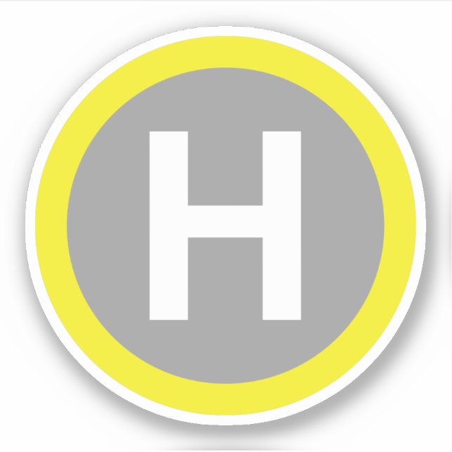 Helipad Sign Aufkleber (Vorderseite)