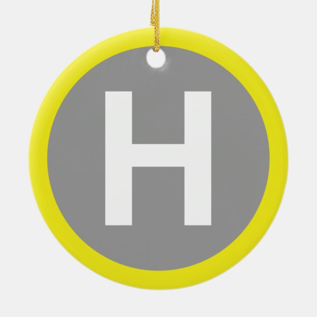 Helipad Sign Keramik Ornament (Hinten)