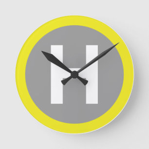Helipad Sign Runde Wanduhr