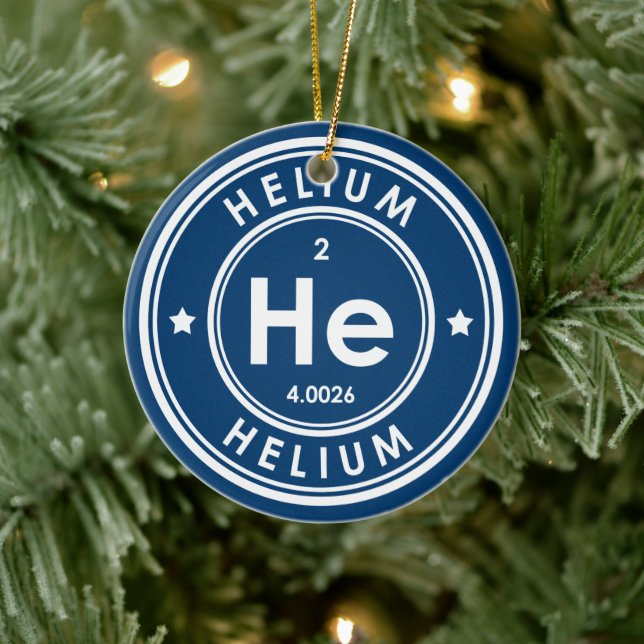 Helium Element Blue Keramik Keramik Ornament (Baum)