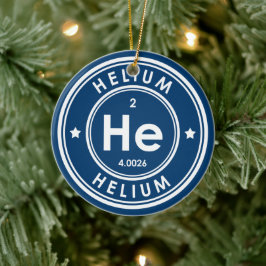 Helium Element Blue Keramik Ornament